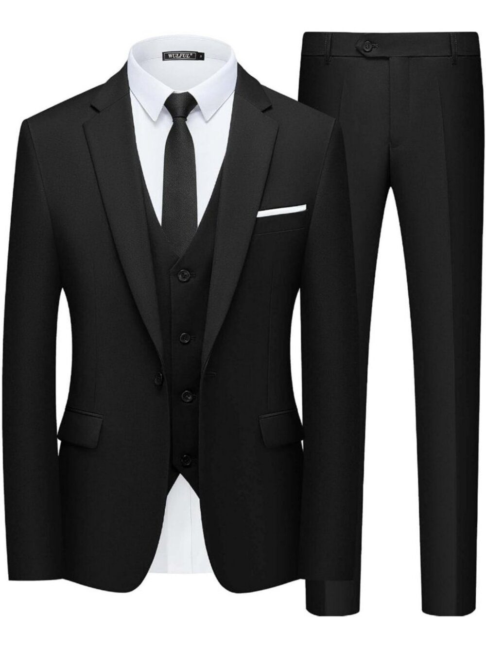 Slim Fit 3-Piece Suit Set for Men - One Button Blazer, Vest & Pants for Weddings